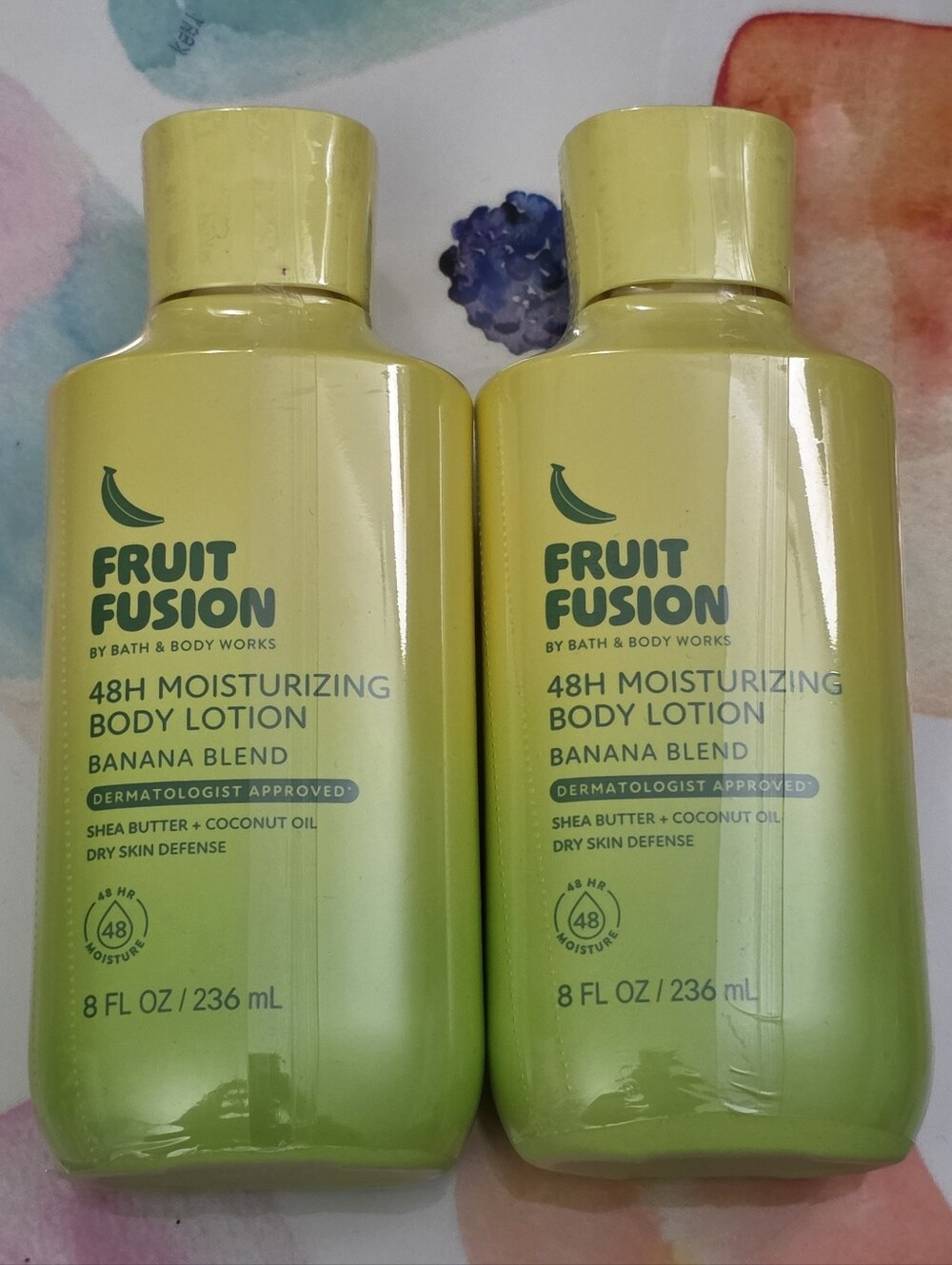 Bath Body Works Fruit Fusion Banana Blend Moisturizing Body Lotion Set of 2 NEW